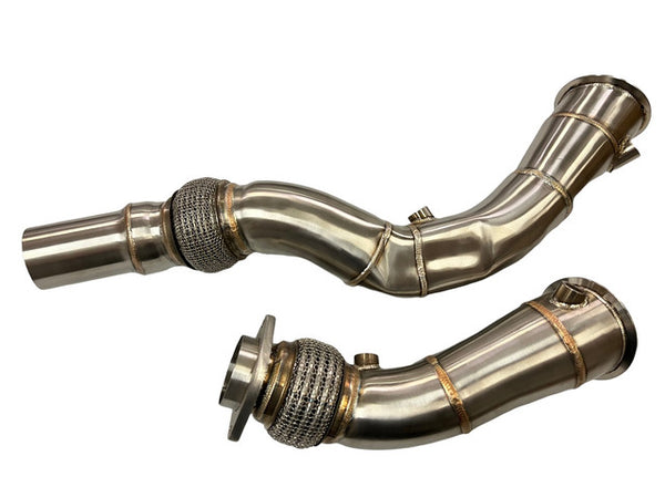 MAD BMW S55 3.5" Fat Boy Downpipes M2C M3 M4 W/ Flex Section